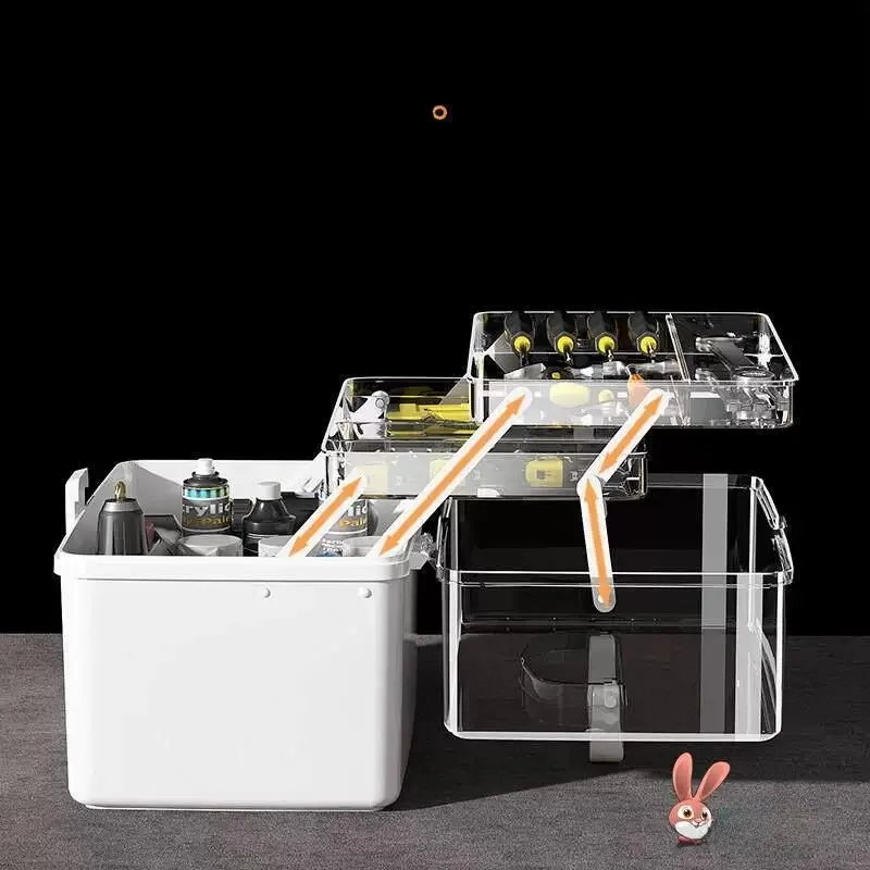 Multi-Functional Handheld Tool Storage Box Household Small Parts Layerable Electrician Repair Large Capacity Stackable Hardware