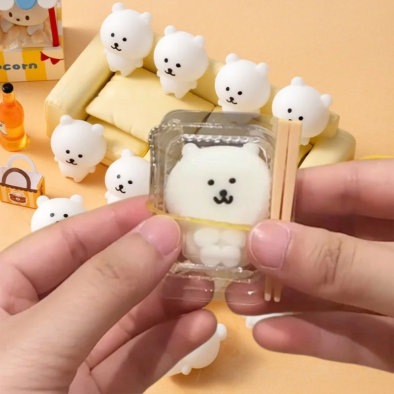 MINI Lunch Box Squishy Bear Chiikawa Squishy Toys Cute Pendant Pinching Squeezing Decompression Toy Party Props Birthday Gifts