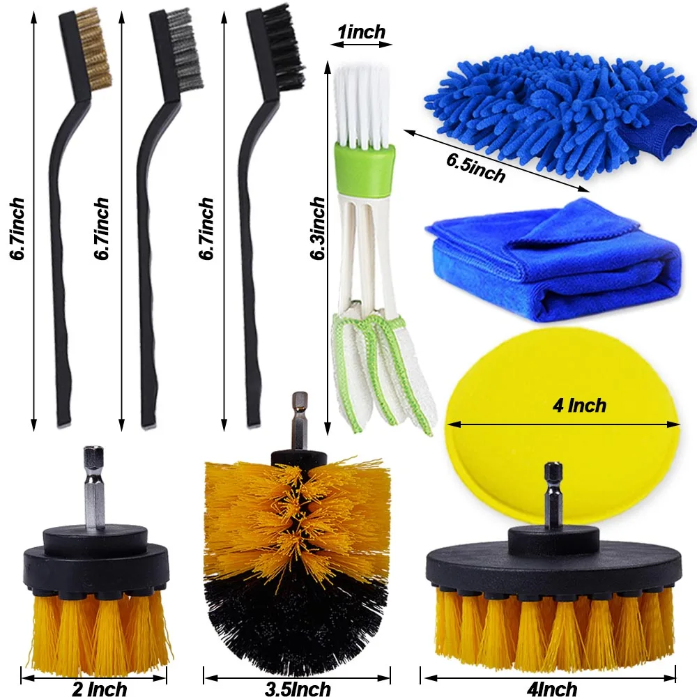 Car Accessories Cleaning Kit Leather Air Vents Scrubber Washing Gloves Polisher Adapter Waxing Detailing Brush Grooming Kit Bags