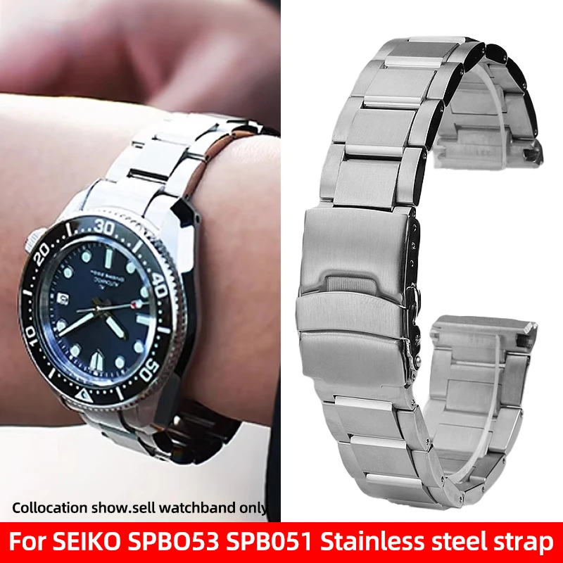 

High quality Stainless steel strap For SEIKO SPB053 SPB051 SBDCO51 SBDCO53 SBDCO55 Men Modification Metal watch band accessories