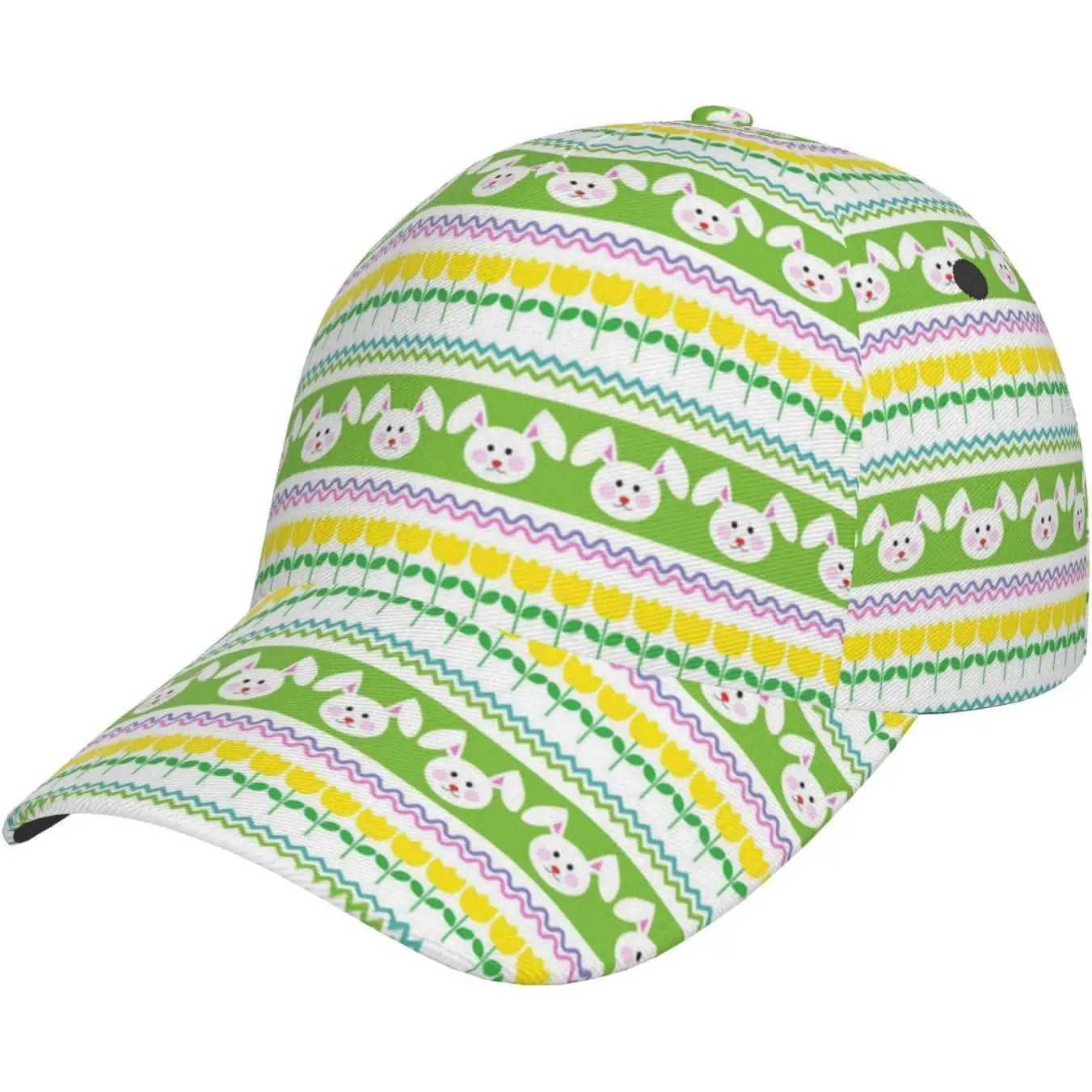 

Бейсбольная кепка с милым счастливым пасхальным кроликом и яйцами для женщин и мужчин, регулируемая Пасхальная праздничная шляпа для папы и гольфа