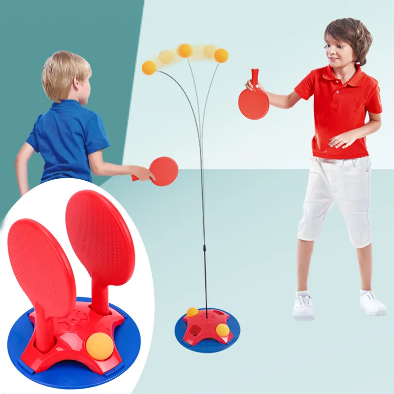 

Children Table Tennis Practice Set Trainer Racket Game Movement Soft Shaft Training Machine Elasticity Kid Adult Ping Pong