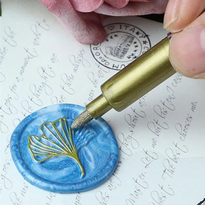 6 Colors Fire Paint Seal Special Pens Graffiti Wax Stamp Markers Pen for Sealing Stamp Vintage Waxing Coloring Pens Dropshipping