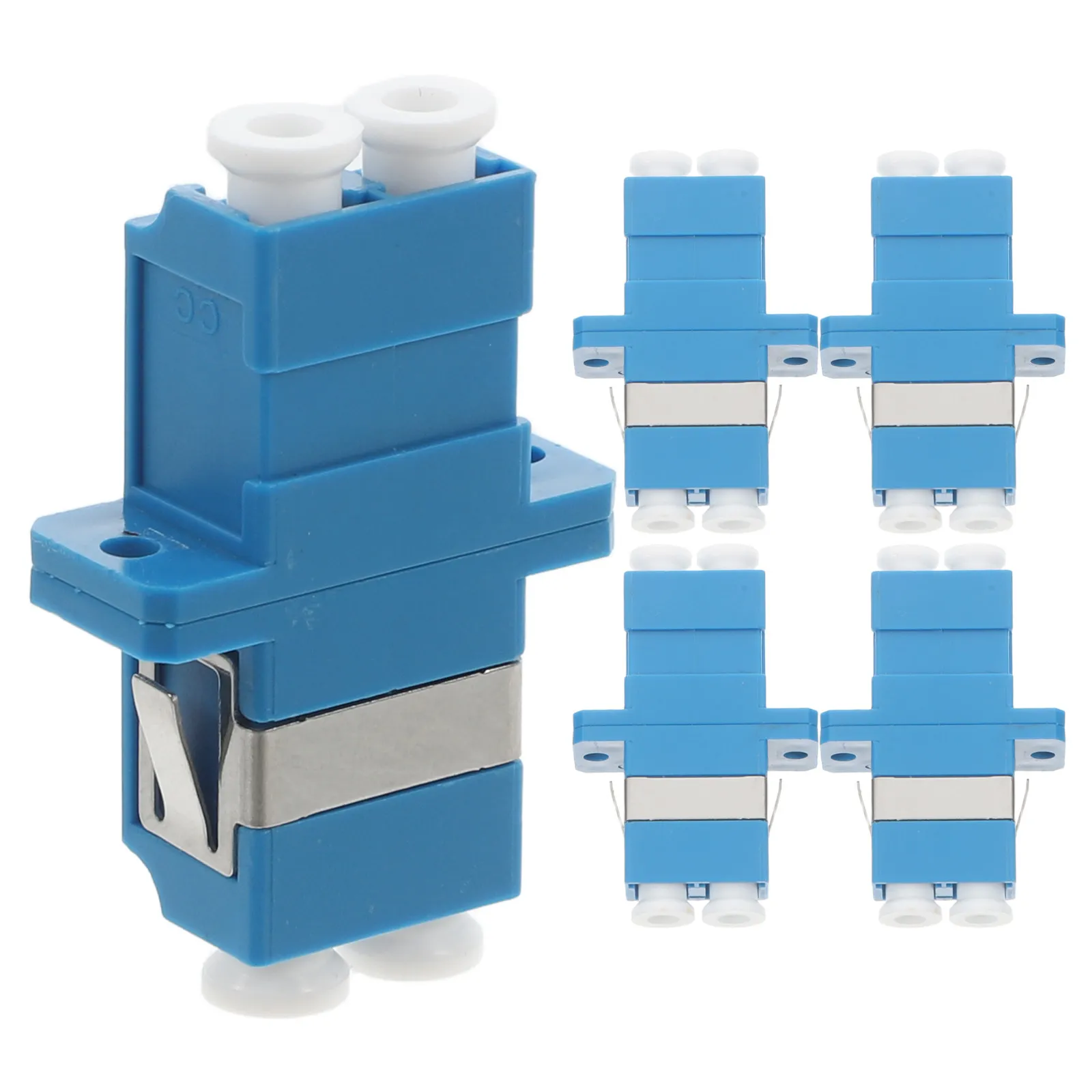 LC Split Fiber Optic Adapter 5 Pack Flange Coupler Stable Connection Easy Install Network Cable Kit