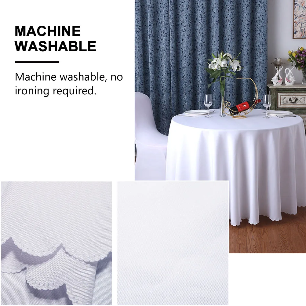 

Round Tablecloth Premium Polyester Home Hotel Restaurant Wedding Banquet Party Table Cover Colorfast Decorative