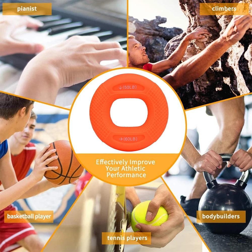 مدرب قوة اليد سيليكون المعصم الساعد قبضة اليد حلقة صغيرة محمولة مدرب الاصبع تجريب الرياضيين اللياقة البدنية العضلات