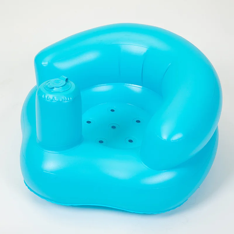 Solid Color Simple Inflatable Seat Toys Cute Sofa Bathroom Inflatable Baby Multifunctional Seat Practice Sitting Bath Stool