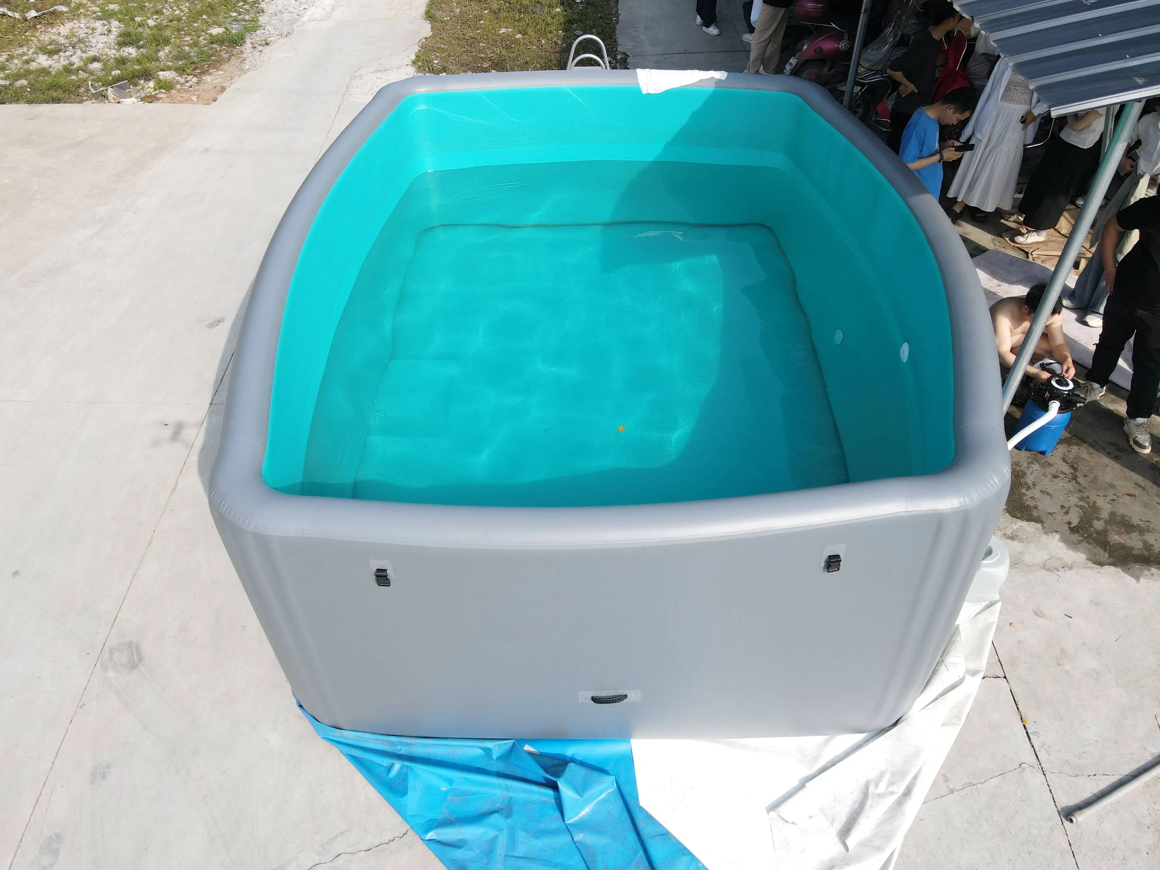 Portable Outdoor Family Home Use Inflatable Swimming Pool Custom DWF PVC Rectangle Inflatable Swimming Pool for Kids and Adults