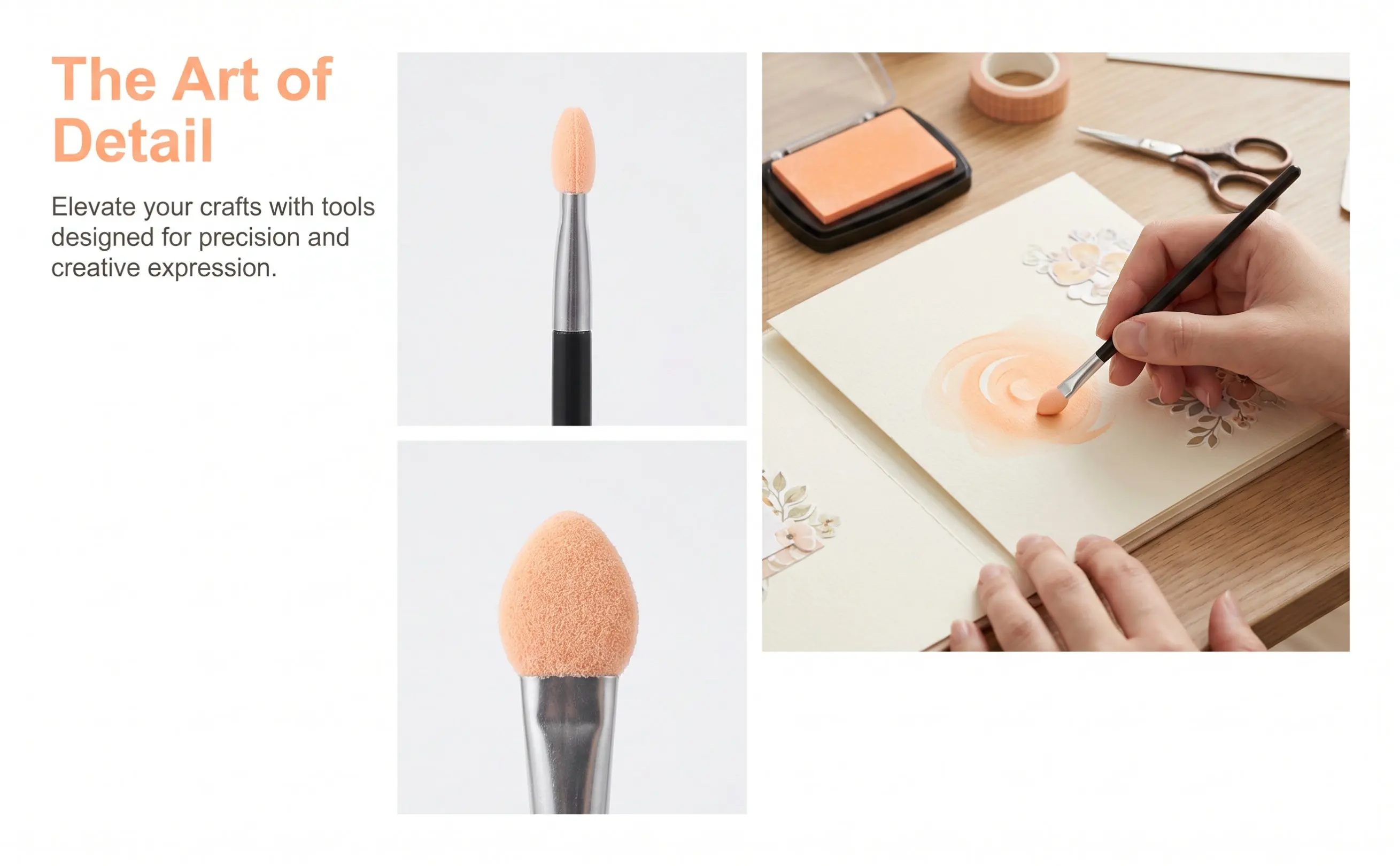 50Pcs Sponge Tip Applicators Mini Paint Brush Set Soft Tips for Craft Ink Blending Painting Cards Scrapbook Art Tools