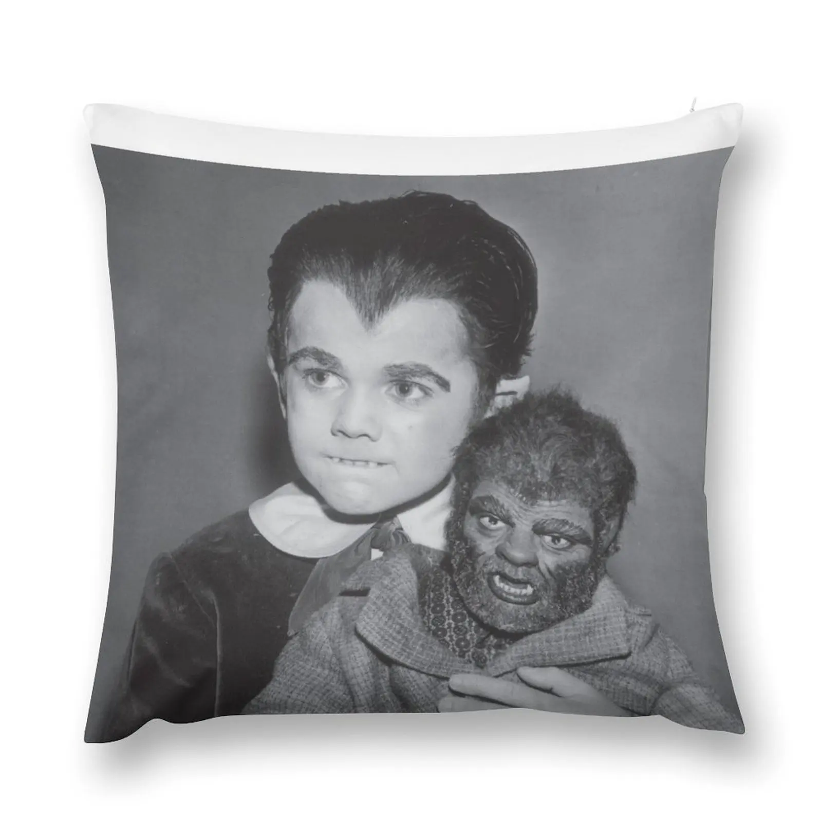 Eddie Munster with Woof Woof Throw Pillow anime girl christmas pillowcases Custom Cushion Photo Sofa Cushion pillow