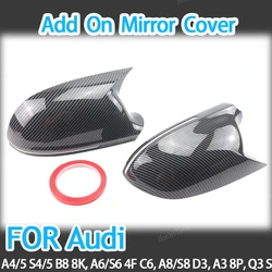 add-on Black Carbon Look Mirror Cap Wing Side Mirror Cover For Audi A4 S4 A5 S5 B8 8K A6 S6 4F C6 A8 S8 D3,Q3 A3 8P