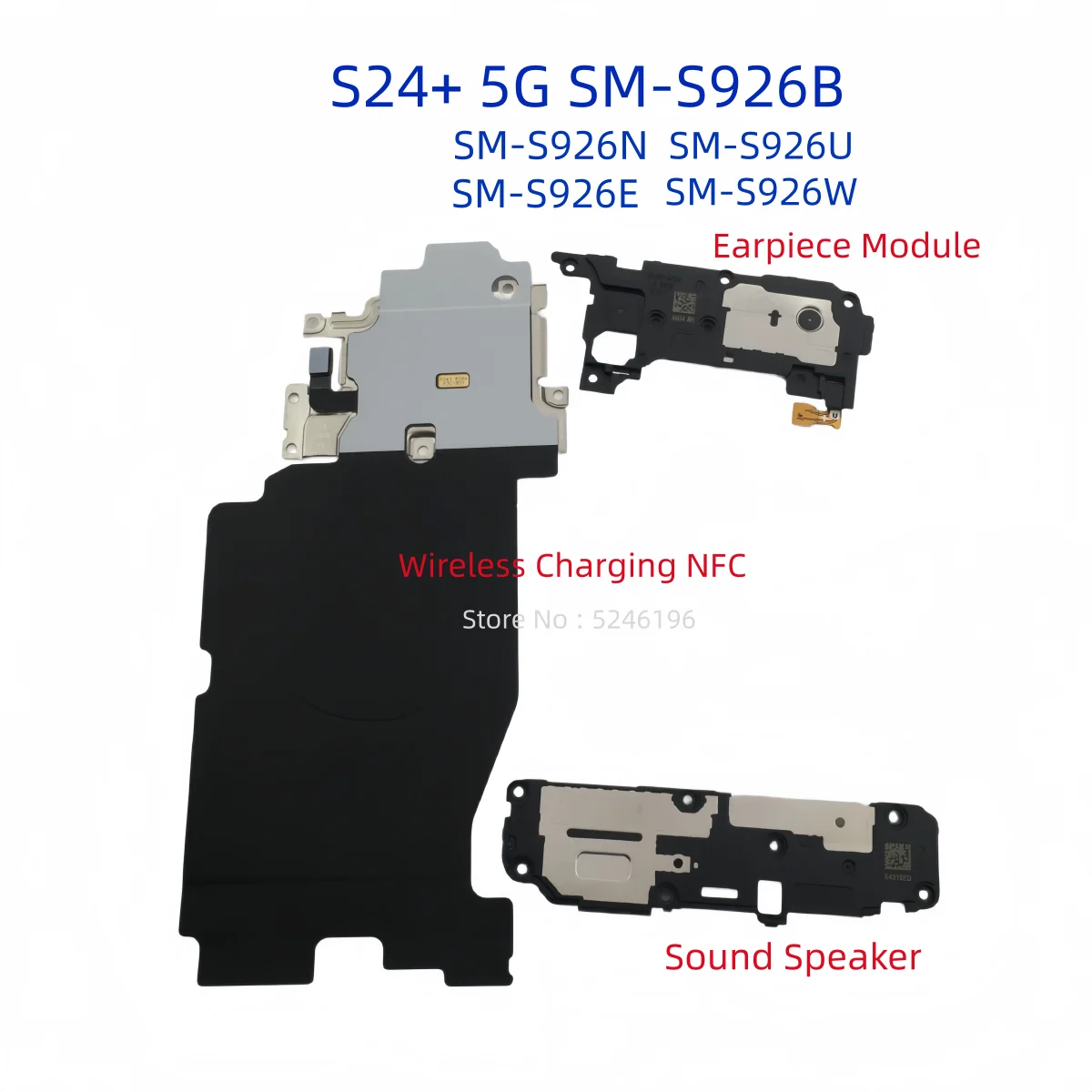 1pcs Wireless Charging NFC+Earpiece Module Bottom Sound Speaker For Samsung Galaxy S24+ S24Plus 5G SM-S921B SM-S921N S921E S921U