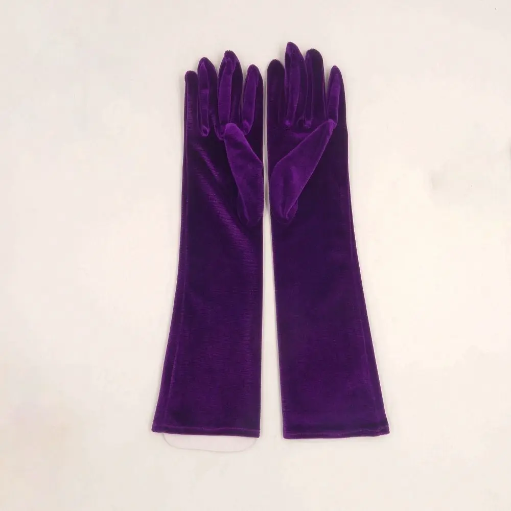 

Gothic Velvet Long Gloves Black/White/Wine red 45cm Royal Blue Gloves Punk Evening Dress Accessories Clubwear Mittens Halloween