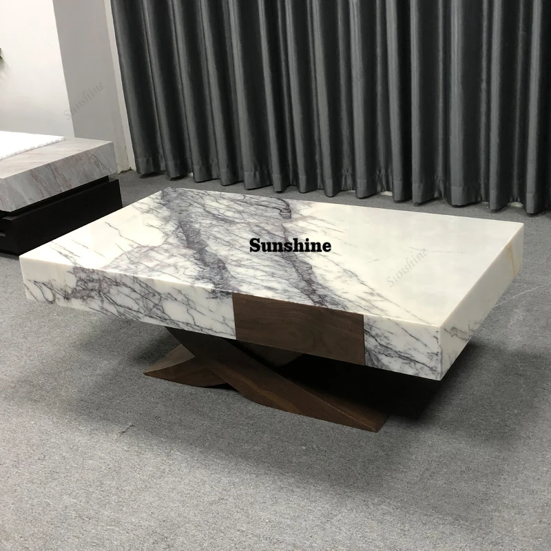 

Marble Aesthetic Coffee Table Luxury Decoration Design Waterpoor Coffee Table Quality Light Luxury Mesas Bajas Patio Furniture