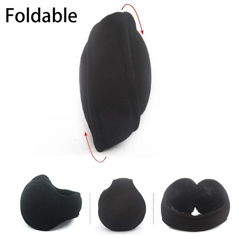 Anti-Cold Winter Earmuffs Solid Color Thickened Fleece Ear Warmers Outdoor Running Cycling Back of the Head Earmuffs