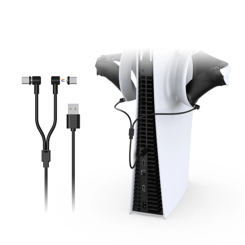 Cable de datos USB magnético 2 en 1 para Switch/PS5, Cable de carga tipo C para PSVR2 Play & Plug, mango de cargador rápido, accesorios de juego
