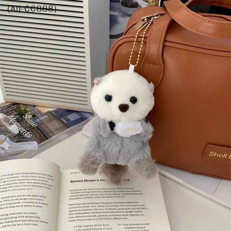 〔CC88〕Cute Plush Sea Otter Pendant Doll. Girly Heart Bag Charm Backpack Ornament Couple Keychain Fashion Hanging Accessories