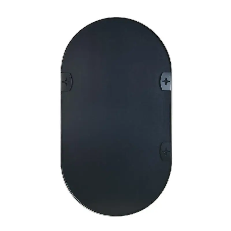 مرآة معدنية بيضاوية مقاس 20 × 33 بوصة فضية - لهجة جدارية مزخرفة لديكور المنزل #4