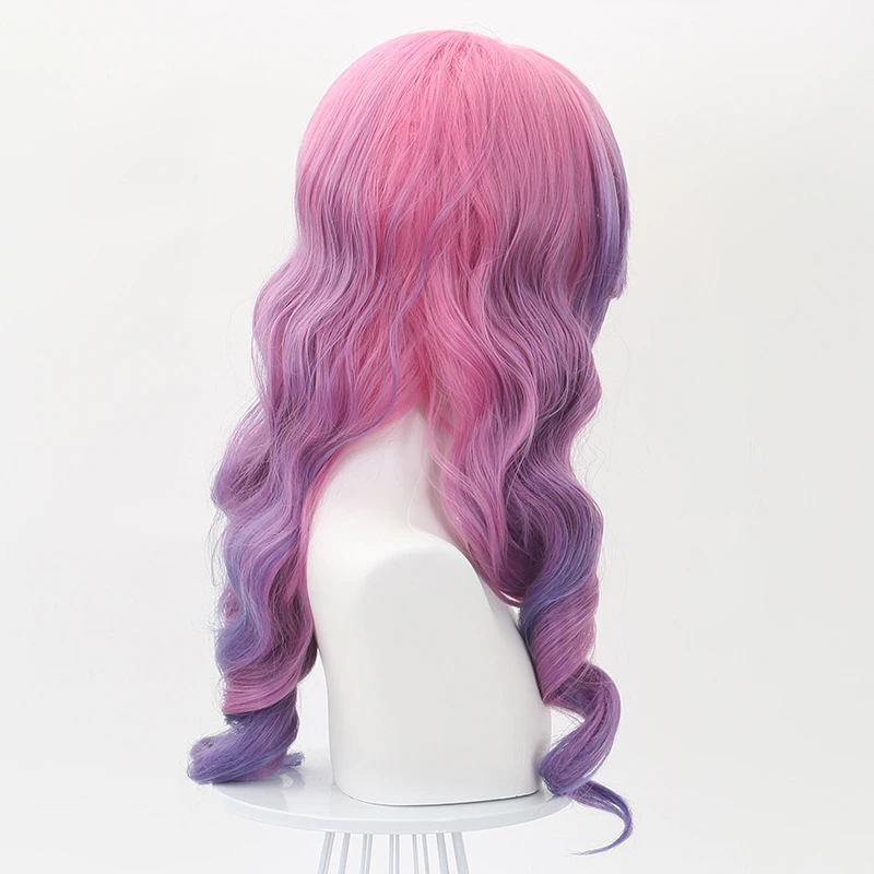 KDA 세라핀 코스프레 가발 게임 LOL 꿈꾸는 보라색 긴 머리 액세서리 여성용 고온 와이어 헤어
