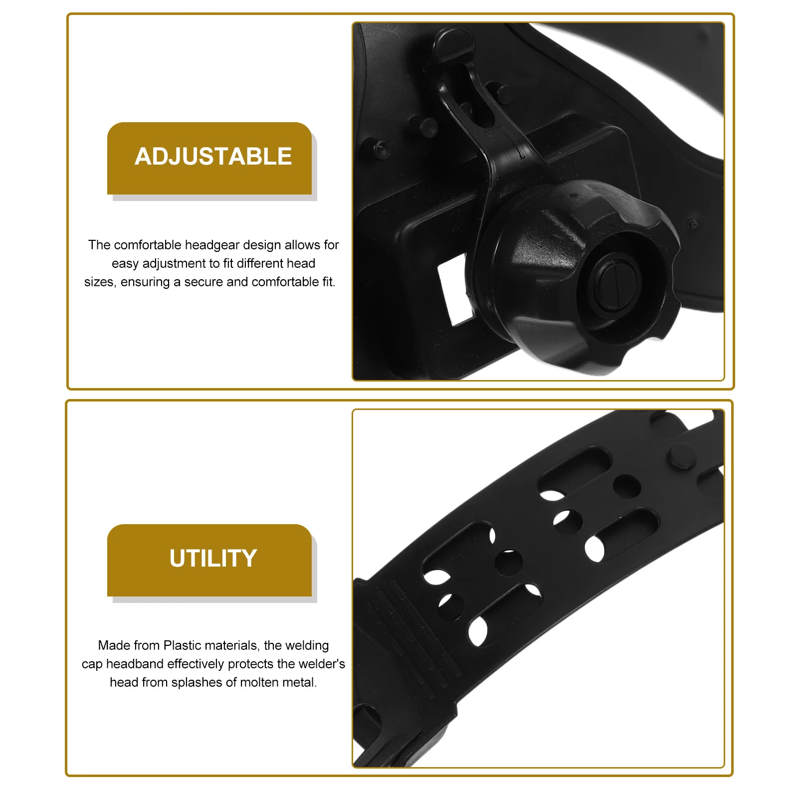 Diadema protectora de soldadura, casco ajustable para accesorio de repuesto de soldadura, banda para la cabeza de escudo duradera