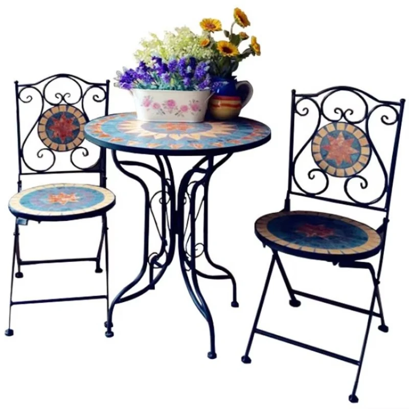 

European outdoor folding garden terrace bar dining table and chairs