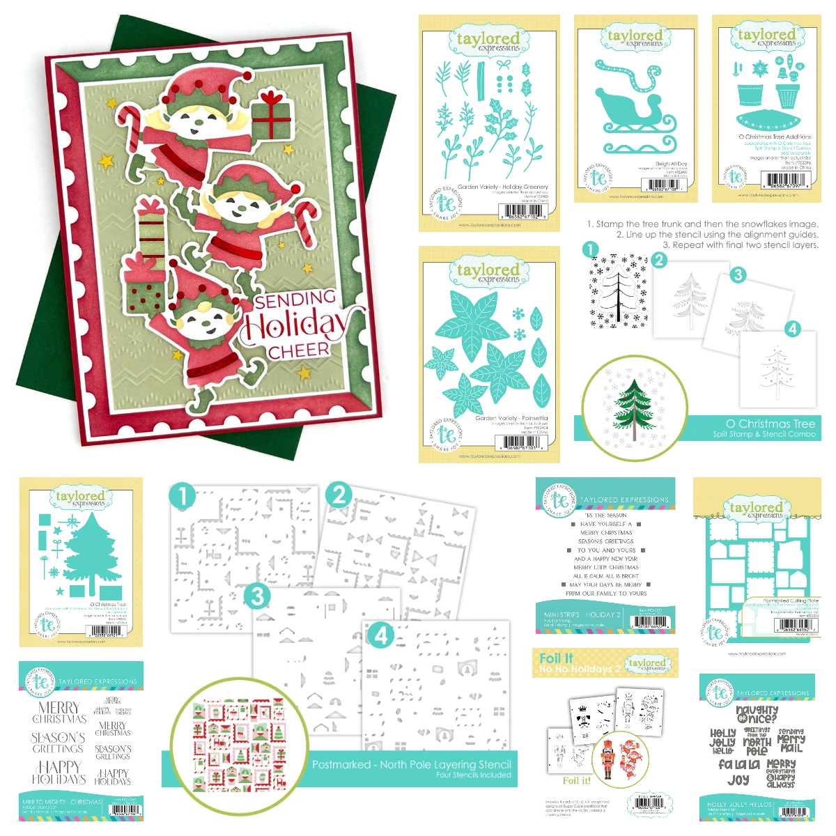 2025 New Holly Jolly Hellos Christmas Tree Additions Die Set DIY Scrapbooking Card Word Stamps Holiday Gift Craft Dies Stencils