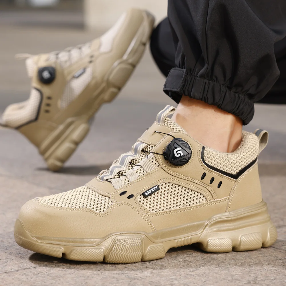 

Summer Work Safety Shoes Men Lightweight Safety Boots Indestructible Work Sneakers Women Kevlar Insole Protective Steel Toe Shoe