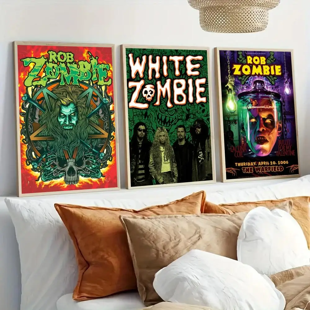 R-Rob Band Zombie Art Poster Modern Home Living Bedroom Bar Hallway Waterproof Wall Art Aesthetic Decor