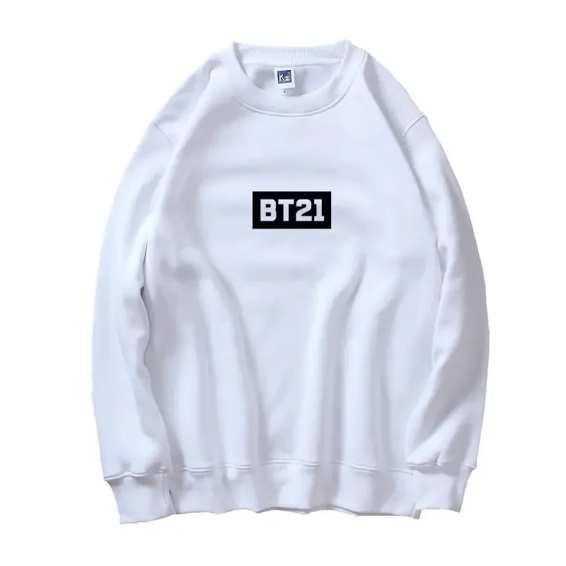Nieuwe BT21 Verdikking Ronde Hals Sweatshirt Trui Anime Kawaii Meisjes Jongens Losse Warme Hoodies Top Geschenken