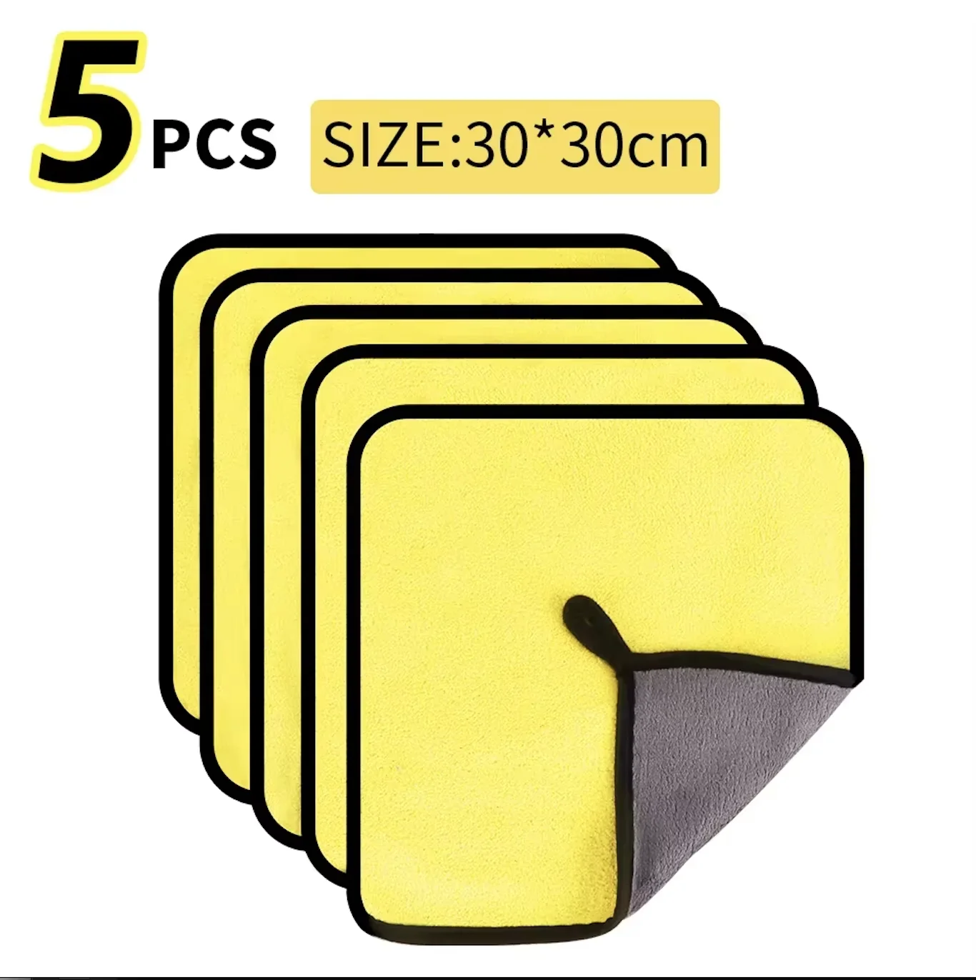 Dubbellaags Washandje Microfiber Car Cleaning Handdoeken 30X60cm 1/2/3/6/10pcs Zacht Sneldrogend voor Windows Spiegels Poetslappen