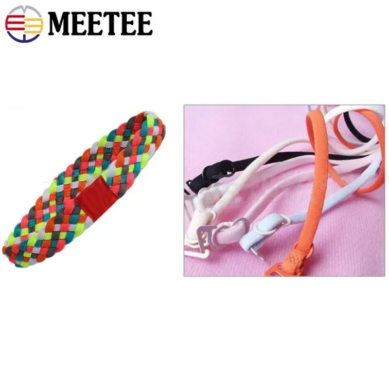 5Meters Meetee 3/5mm Colorful Elastic Band Polyamide Rope Oil Core Hair Ring Ear Strap Belt Decor Rubber Tape Sewing Accessories