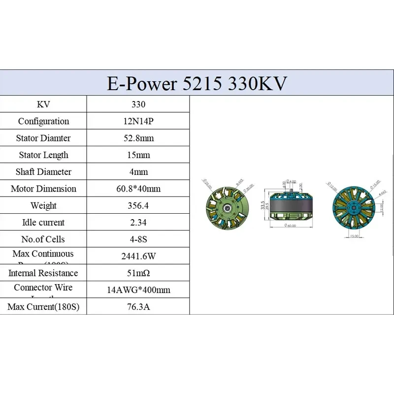 RC X5215 5215 330KV 500KV Wodoodporny silnik bezszczotkowy 4-8S do silników wielowirnikowych FPV Samoloty RC Drony Części Zabawki Akcesoria