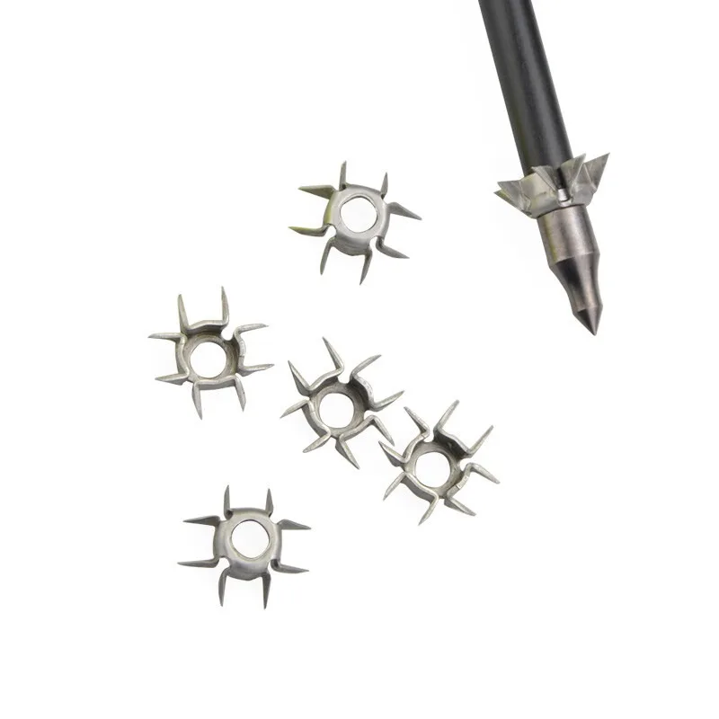 Judo Arrowhead 24pcs 8 Paw Broadhead ID 6.2mm 23Grain Arrow Tips with Black Storage Case for Bow Hunting Target Shooting
