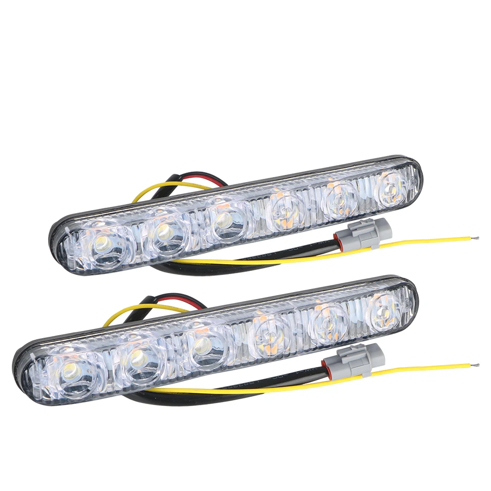 1 Pair DRL Car Daytime LED Light Auto Daytime Running Lights Turn Signal Indicators Universal Waterproof Car Styling Daylight