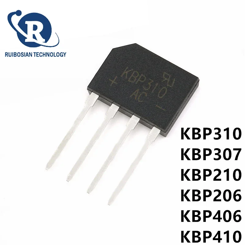 10PCS KBP310 1000V 3A bridge rectifier KBP206 KBP210 KBP307 KBP406 KBP310 KBP410