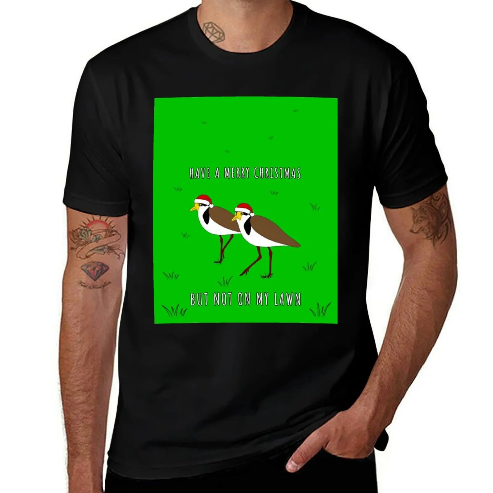 Masked Lapwing Plover Christmas T-Shirt Plus Size Outdoor Casual Top T-Shirt