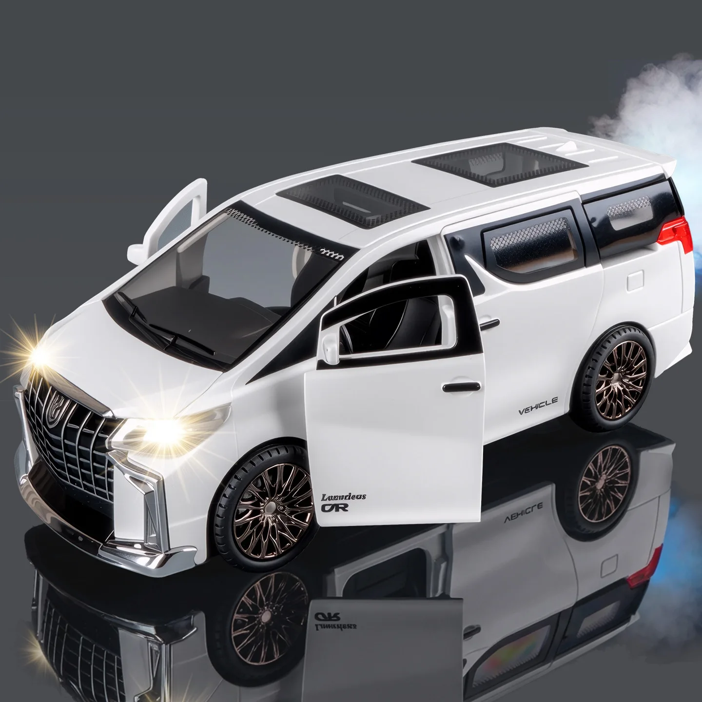 子供用電動スプレー玩具車 シミュレーションビジネスカー 多機能 音と光付き 慣性走行玩具 合金ダイキャストカー