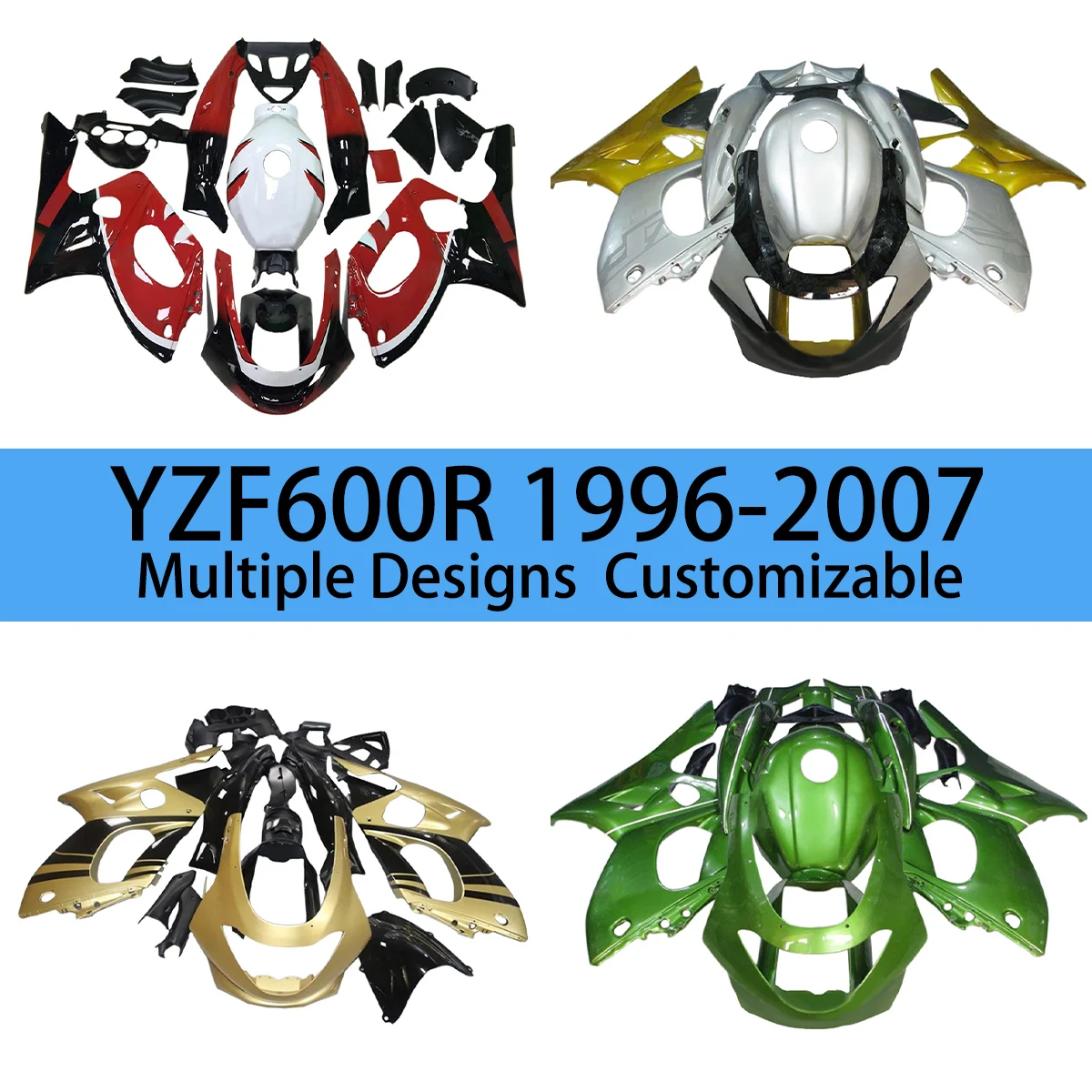 

For YAMAHA YZF600R 1996-2005 2006 2007 Motorcycle Fairings YZF 600R 96-07 100% Fit Full Aftermarket Bodywork Fairing Kit
