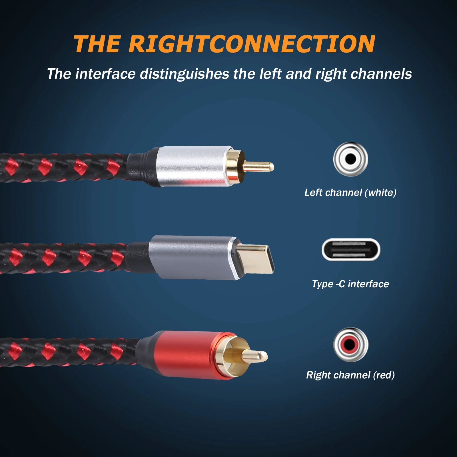 

1Pcs Type-C to 2 Male Audio Cable 0.5m Red Durable Aluminum Alloy Casing Audio Charging Dual Function Adapter for Notebook