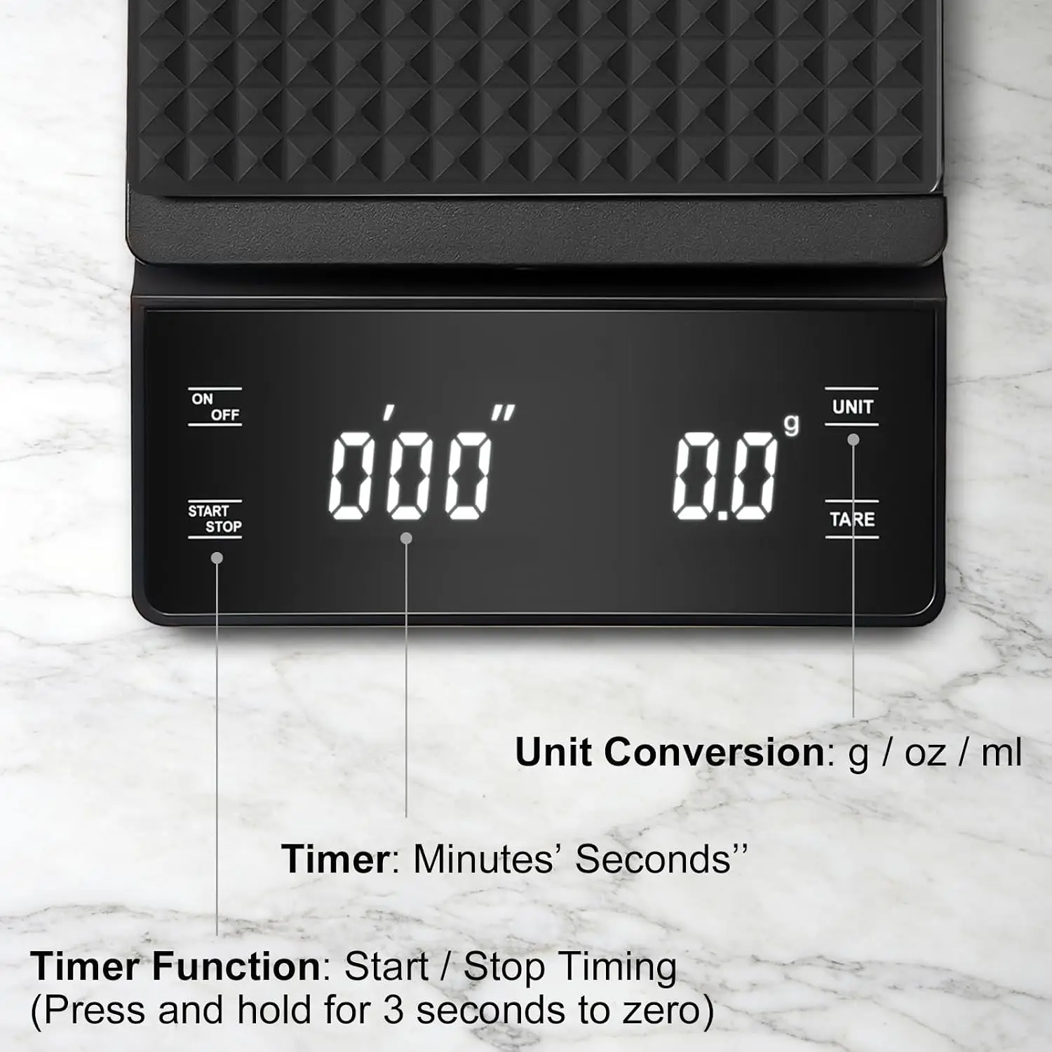 High Precision Coffee Scale, 3kg/0.1g, Digital Kitchen Scale with Timer for Espresso & Pour-Over image 3