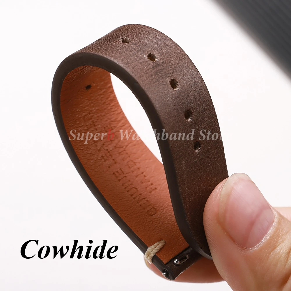 الإفراج السريع خمر جلد البقر حزام الساعات 20 مللي متر 22 مللي متر أسود براون خياطة معصمه لساعة سامسونج جالاكسي 7/6/5/4