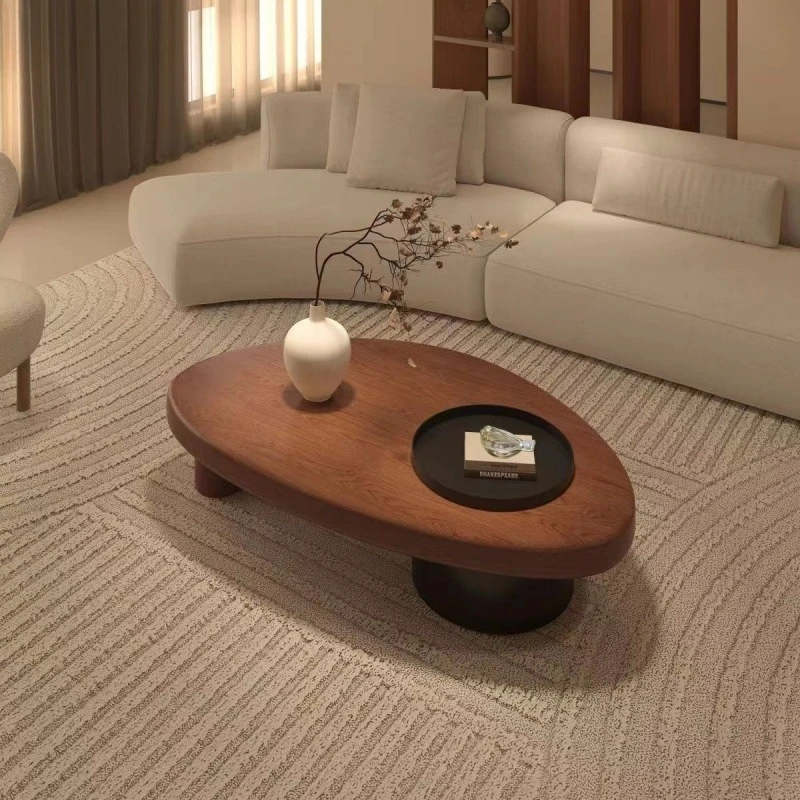 Medieval style solid wood tea table coffee table living room simple household special-shaped new small apartment creative log