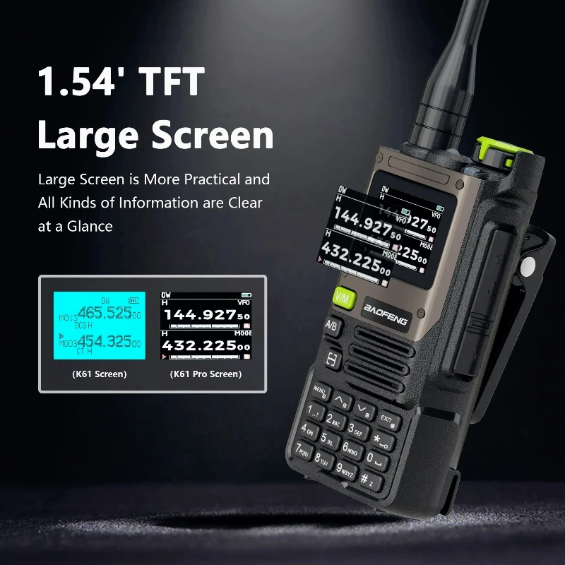 BF-K61 Pro Baofeng اسلكية تخاطب UHF VHF نسخة لاسلكية تردد متعدد الموجات 640CH نوع C شاحن #3
