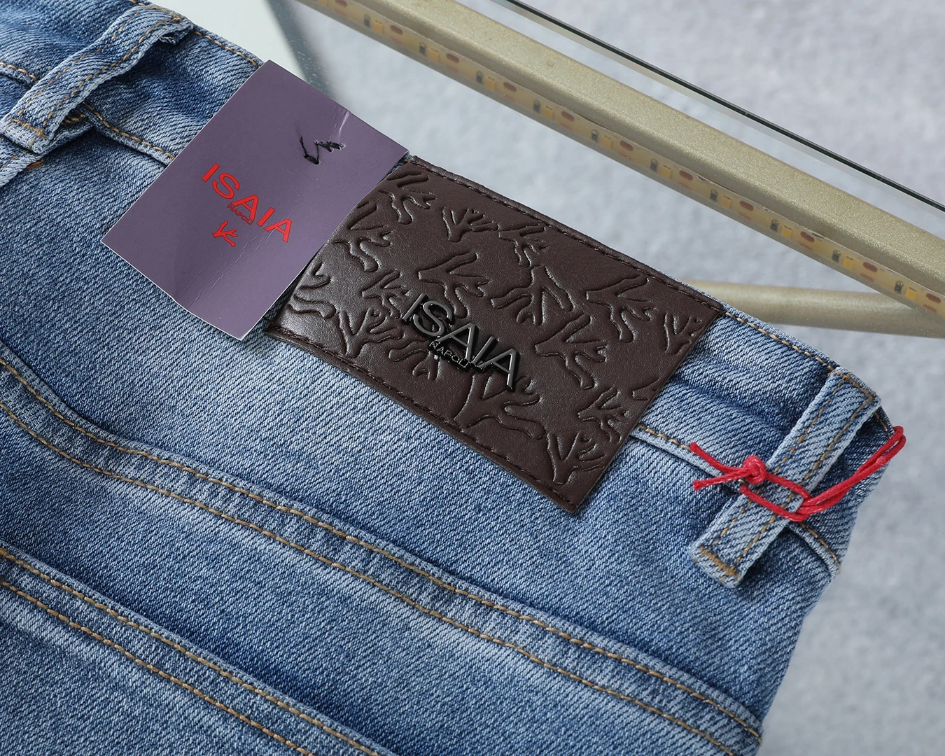 

OECHSLI Jeans Thick Cotton Men 2025 Autumn Winter new Embroidery keep warm quality blue straight Big size 30-42 Pants