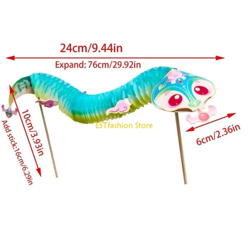 Y5GC Handgemaakte Chinese papieren Puppet Dance Snake Assembly speelgoed Set voor kinderen Tieners volwassen