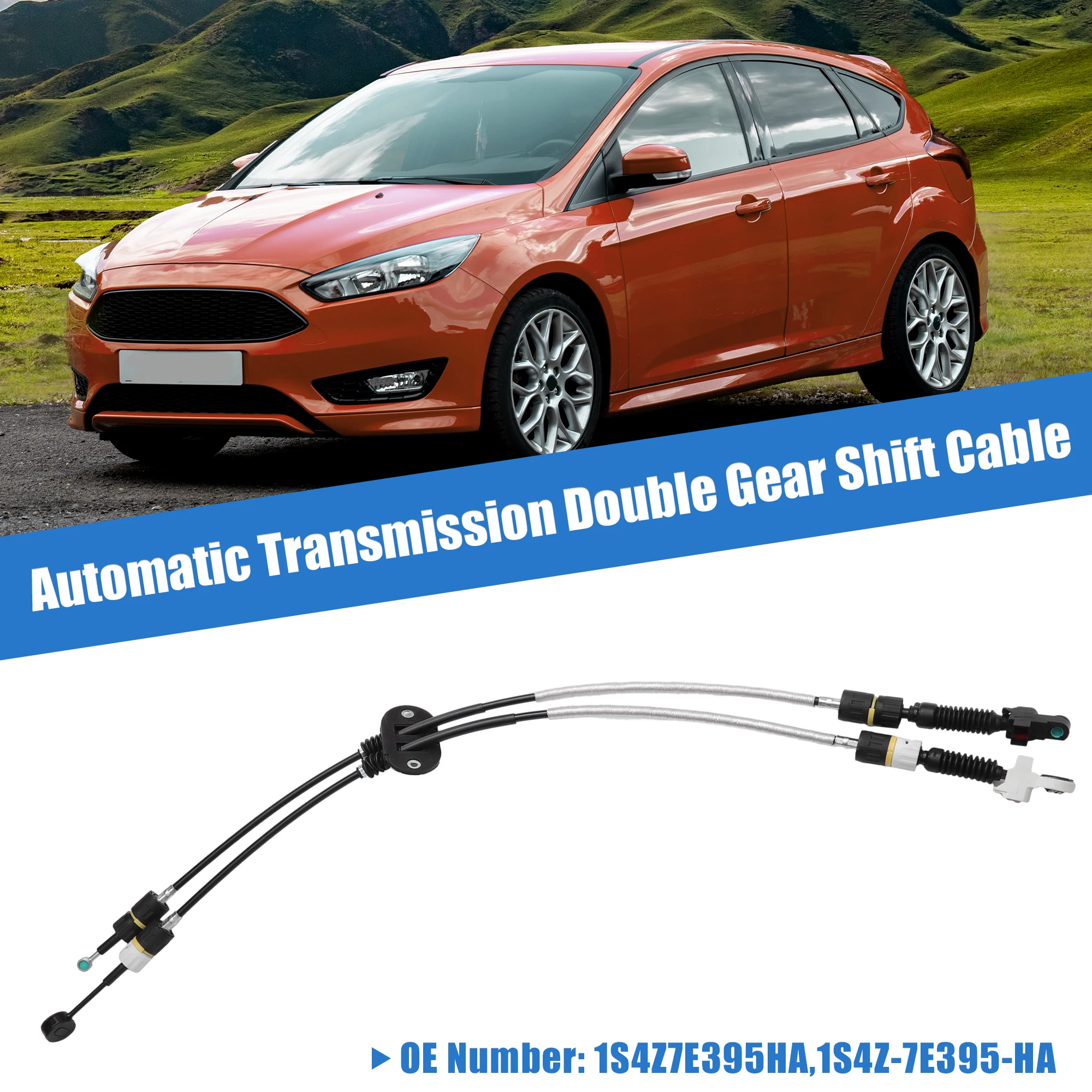 X Autohaux Automatic Transmission Double Gear Shift Cable No.1S4Z7E395HA/1S4Z-7E395-HA Fit for Ford Focus 2001 2002