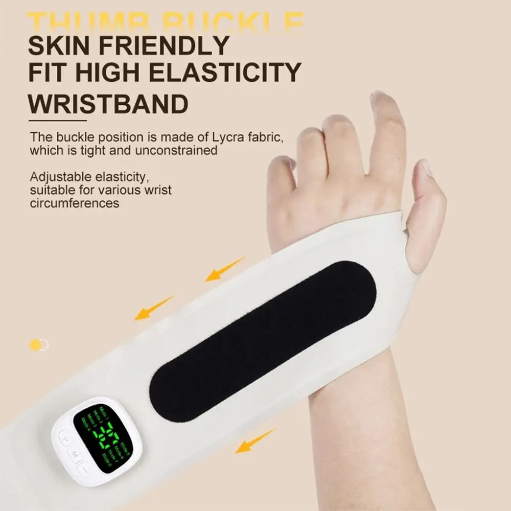 Cordless Wrist Massager USB Rechargeable 8 Mode Electric Massage Tool Wrist Support Vibration Relieves Hand Massager