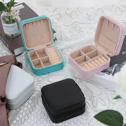 Simple Portable Ring Necklace Bracelet Earring Jewelry Box Travel Home Jewelry Storage Case