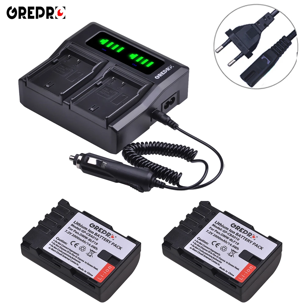 

2000mAh DMW-BLF19 BLF19E Battery and Charger for Panasonic Lumix DC-G9 DMC-GH3 DMC-GH4 DC-GH5 DC-GH5S AG-GH4UMC