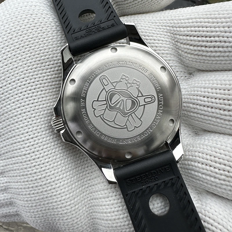 Мужские дайверские часы STEELDIVE, 42 мм, автоматические механические наручные часы, 30 АТМ, водонепроницаемые, C3, светящийся сапфир, NH35, военный керамический безель
